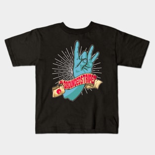 3RoundedStripes Hand Sign (Dark) Kids T-Shirt